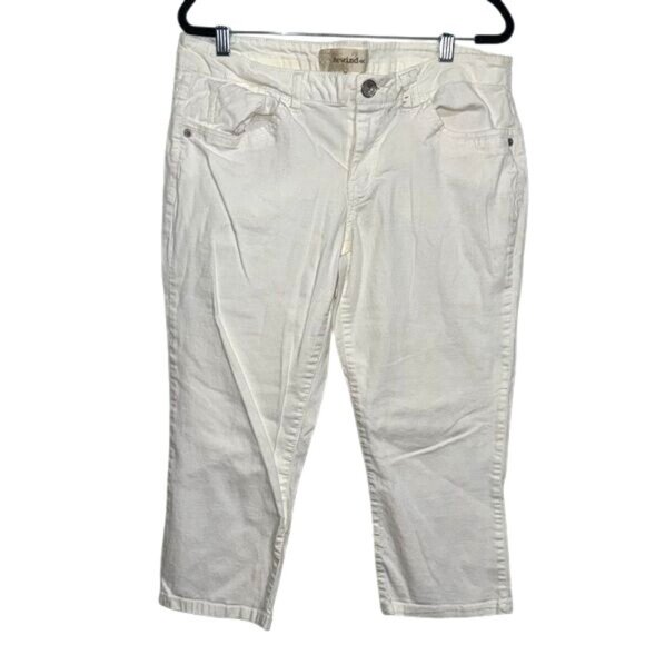 Rewind Womens White Capri Pants Size 15 Cotton Blend - Picture 1 of 9